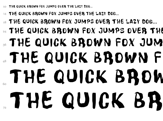Cartoonic Massive font waterfall